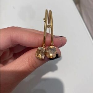Gold Hoop Earrings With Gems